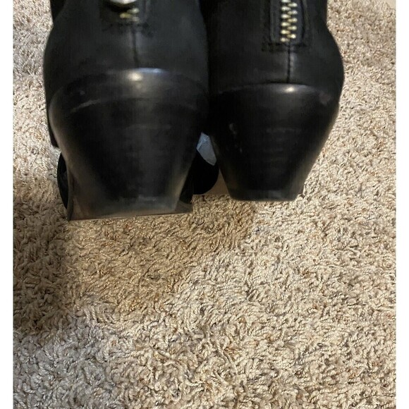 𝅺EILEEN Fisher Womens Vero Cuoio Size 6 Black Leather Ankle Zip Back Boo… - Picture 8 of 11
